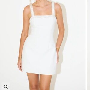 NWT Odd Muse Off White Mini Dress with Faux Pear Trim Size XXXL 14 Bridal Shower